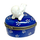 Cherub Angel Ceramic Heart Trinket Box Retro Collectible Decor 2x2  Gift