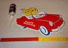 Vintage 1959 Esso Oil Drop Boy Girl Convertible Car 21  Porcelain Metal Gas Sign