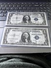 1935-c  1 Bill Silver Certificate Note Lot Of 2 Sequential Notes New Holders