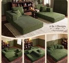 Convertible Futon Sofa Bed  Forest Green
