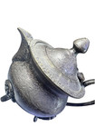 Vintage Engraved Silver Plated Teapot Middle Eastern Footed Coffee Pot Hinged Li