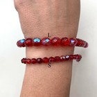 Vintage Faceted Red Ab Finish Czech Glass Oval Beads avail  In 2 Sizes   rcg125 