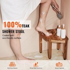 Corner Teak Shower Bench 12 4 h  11 5 r Teakwood Shower Stool Spa Seat Bath Chair
