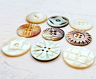 9 Vintage Carved Pearl Shell Sewing Buttons   All Diff   Almost 1  To 1-1 8 