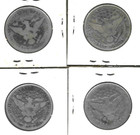 Lot Of 4 Barber Half Dollars 90  Silver