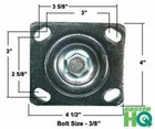 6 Inch Rigid Fixed Caster - 6 X 2 Polyurethane On Iron Wheel - 1200 Lb Weight Ca