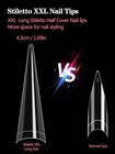 Stiletto Nail Tips For Acrylic Nail  500pcs Xxl Stiletto Nail Tips Half Cover   