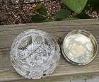 Antique Sterling American Brilliant Cut Glass Crystal Dresser Jar