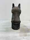 Antique Vintage Ornate Cast Iron Horse Head Hitching Post Toppers Large