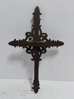 Rustic French Cast Iron 8    Wall Cross Featuring Fleur-de-lis Accents