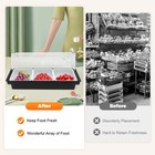 3 5 Compartments Condiment Dispenser Chilled Server Caddy Food Fruitsalad Tray