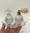 Vintage Atomiser Carnival Glass Vintage Perfume Bottle Set Lalique Style
