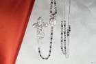 Stunning 18 Inch Sterling Silver 925 Brand New Beautiful Silver And Black Rosary