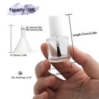 20pcs Empty Nail Polish Bottles With Brush White Cap  10ml Empty Clear Glass    