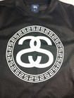 Stussy Mesh Jersey Shirt Black White Ss Logo Mens Size Small Medium Rare 