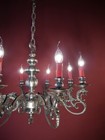 Antique Chandelier Silver Nickel 8 Light French Vintage Brass    30 