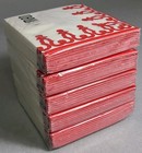Caspari Red Trim Paper Linen Beverage Appetizer Cocktail Napkins 15 Ct Lot Of 5