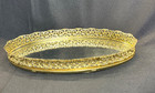 Vintage Gold Filigree Oval Mirror Vanity Tray 13 5  X 8 25  X 1 5 
