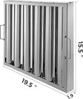 Pack Of 6 Hood Filters 19 49   l X 15 55   w 430 Stainless Steel 5 Grooves Commercia