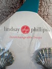 2 Pair Lindsay Phillips Interchangeable Shoe Snaps   Silver Shells   Black Ovals