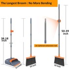 Upgrade Broom And Dustpan Set  Self-cleaning With Dustpan Teeth  Indoor outdoor