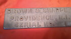 Rare Vintage Brown   Sharp Screw Machine Sign  Plaque  Plate Cast Iron  2251 