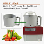 112204s Food Processor Gray Bowl 3 Quart Compatible With Robot Coupe R2 3l Gb