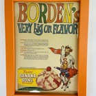 Vintage 1960 Borden Ice Cream Framed Print Ad Elsie Cow Football Uv Glass 12 x9 