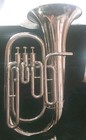 Euphonium 3 Valve Horn Of Pure Brass In Silver Chrome Polish case Box  Free Ship