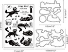 Cat Stamps And Dies For Card Making Cat Clear Stamp And Die Set Metal Cutting Di