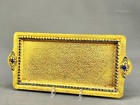 Gold Ormolu Blue Jeweled Footed 12  Rectangular Vanity Tray C  1920s