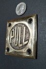 Art Deco Door Pull Sign Rare Unique Antique Polished Solid Brass 2- 1 2   f15s