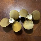 Vintage Set Of 2 Solid Brass Boat Propeller Candle Stick Holders Nautical Decor