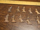 Lot Of 10 Victorian Lady France Vintage 60s Brass Stampings Findings Jewelry 
