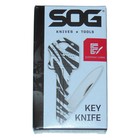 New Sog Key Shape Knife Zebra 1 5  Straight Pen Blade Stainless Steel Lockback