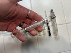 Lot Of 6 Vintage Glass Medical Syringes Various Sizes Collectible Display