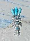 Kachina Ring Turquoise Signed Size 6 Sterling Silver Women Signed Ah