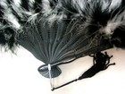 Victorian Edwardian Regency Style Black And White Marabou Feather Fan