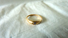 Tiny Sapphire Baby Ring 14k Yellow Gold Vintage Plain For Boy Or Girl
