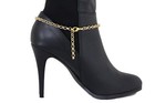 Women Gold Metal Boot Chain Anklet Bracelet Retro Shoe 3 Ball Charm Glam Jewelry