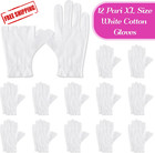 12 Pairs Xl White Cotton Gloves For Dry Hand Moisturizing Cosmetic Eczema