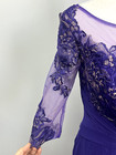 Jj s House Purple Long A-line Chiffon Mother Of Bride Dress Sz 6 179222 Illusion