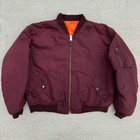 Vintage Ma-1 Bomber Flight Burgundy Jacket Us Born To Fight Mens Size Large 