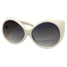 Oversized Exaggerated Vintage Retro Style Sunglasses Big Thick Round White Frame