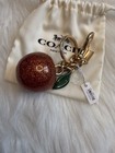 Nwt Coach Glitter Orange Bag Charm Key Fob Imitation Gold Spice Orange Cao51