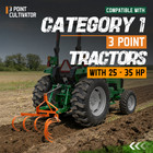 Category 1 3 Point Quick Hitch Cultivator W  6 Spring Steel Shanks Tow Bebhind