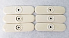 6 Vintage Porcelain Drawer  Cabinet Pulls 1 25    Diameter W backplates Clovers