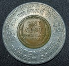 1930-d Encased Lincoln Wheat Cent Good Luck Best Stamp   Mfg Co  Kansas City Mo