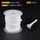 Braided Candle Wick Cotton 24 Ply 200 Ft Long 2mm Flat Wide For Diy