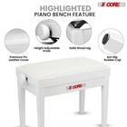 5 Core Piano Bench Height Adjustable Padded Cushion Solid Wood Keyboard Stool